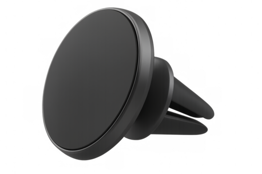 Magnetic car phone holder mockup with transparent background