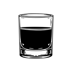 shot glass with dark liquid vector