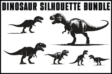 Dinosaur Silhouette Vector Bundle