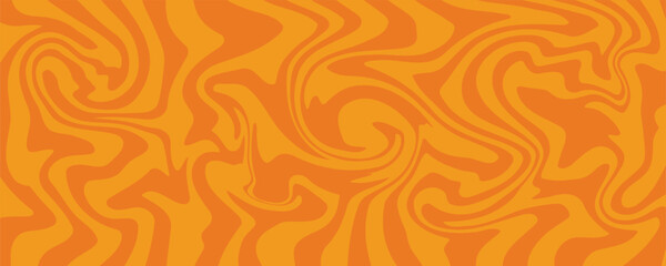 Abstract orange fluid psychedelic wave pattern background with retro groovy and trippy 1970s inspired aesthetic. Seamless acrylic marble swirl pattern.