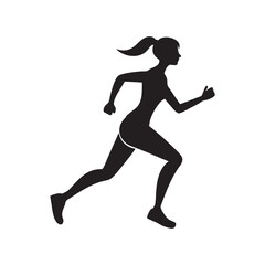silhouette of a running woman