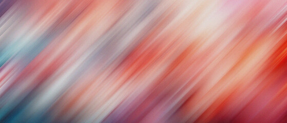 Diagonal abstract motion blur gradient. pastel vibrant red pink blue orange speed light spectrum. soft grain noise texture. movement beauty lifestyle. banner poster header website background