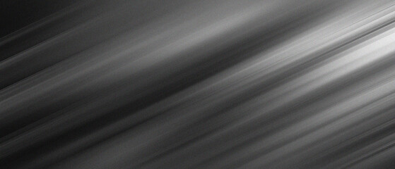 Diagonal abstract Monochrome black and white light beam gradient, soft motion blur grain noise texture. moody cinematic overlay, analog retro grayscale, banner header poster website background.