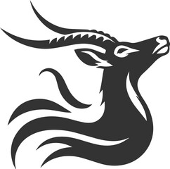 Antelope cute forest animal vector drawing silhouette illustration