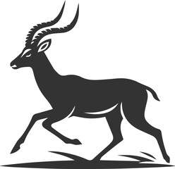 Antelope cute forest animal vector drawing silhouette illustration