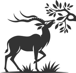 Antelope cute forest animal vector drawing silhouette illustration