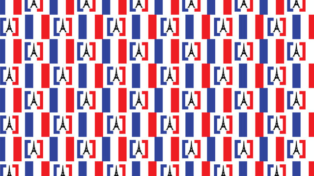 happy bastille day background pattern with a flag french, eiffel tower symbolizing patriotism and celebration