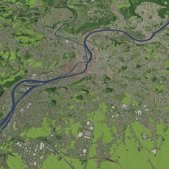3D illustration of city and urban in Liège Belgium