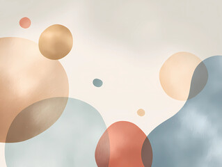 Minimalist Abstract Circles and Shapes on Light Background - AI Generated