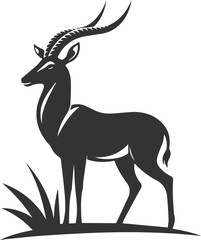 Antelope cute forest animal vector drawing silhouette illustration