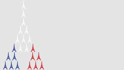 bastille day background with eiffel tower copy space area