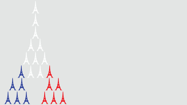 bastille day background with eiffel tower copy space area