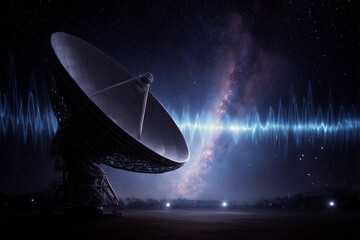 Radio waves traveling through deep space