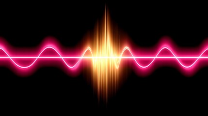 Abstract pink and gold waveform energy flow design