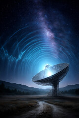 Radio waves traveling through deep space