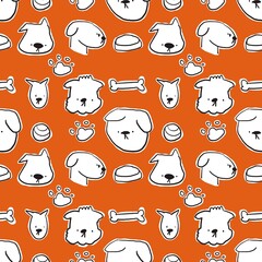 seamless pattern with cute dogs