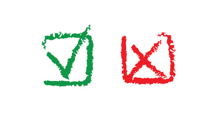 tick and cross icon	