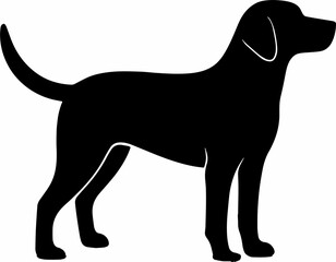 black and  white sillhouette of a dog isolated white background