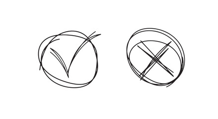 tick and cross icon	