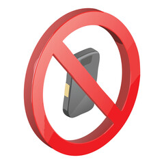 No device usage sign concept for quiet zones and device free areas in public spaces and meetings, mobile phone not allowed
