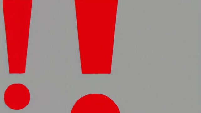 Two bright red exclamation marks on grey