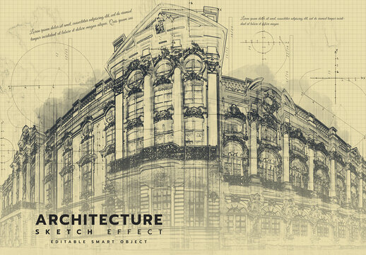Architecture Sketch Photo Effect Template