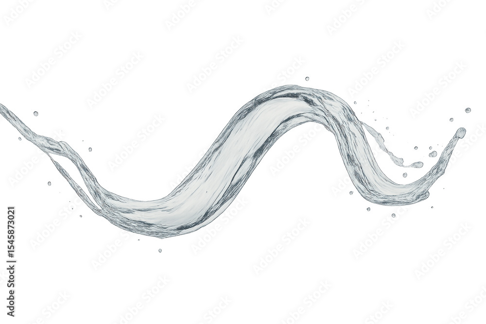 Poster clean water splashing and forming a dynamic wave on transparent background, perfect for refreshing d