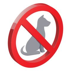 No canine allowed area sign restriction access forbidden zone pet ban symbol red circle gray animal icon