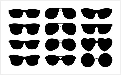 Glasses set icon isolated. Stencil vector stock illustration collection