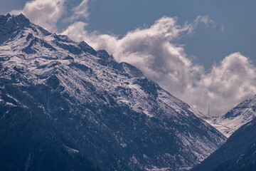 snow covered mountains