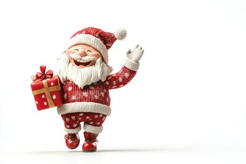 Cheerful Holiday Interactions Isolated on White Background, Depth of Field