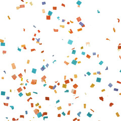 Vibrantly colored confetti scattered on a transparent background, creating a festive and joyful atmosphere. Perfect for celebrations, events, invitations, and creative design projects.