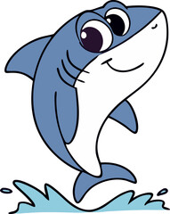 Obraz premium baby shark character illustration