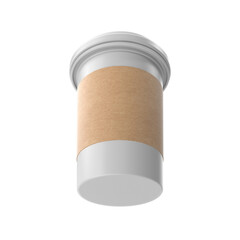 Disposable paper coffee cup on transparent background, PNG
