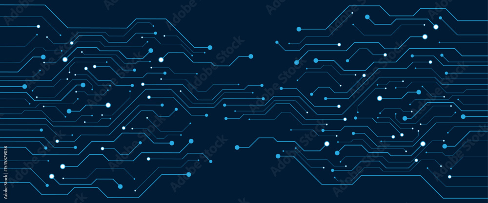 Poster printed circuit board of digital communication technologies. vector illustration. sketch for creativ