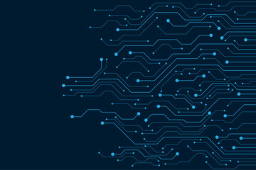 Printed circuit board of digital communication technologies. Vector illustration. Sketch for creativity.