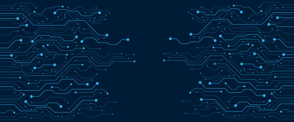 Printed circuit board of digital communication technologies. Vector illustration. Sketch for creativity.