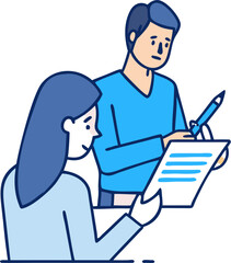 Focused Writing Moment of a Man or Woman with a Notebook