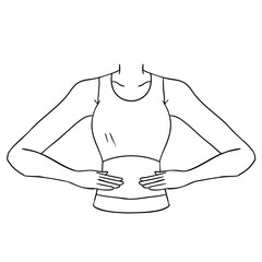 カニシュタ・シャリーラ・ムドラの白黒イラスト