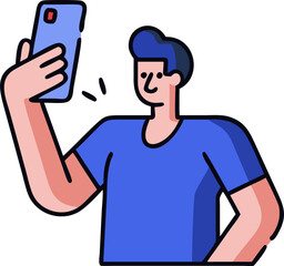 Man Taking a Selfie with a Phone – Casual Portrait Moment