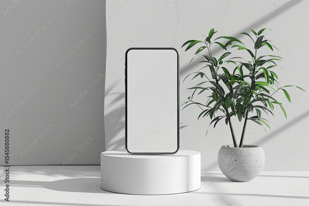 Poster pixel perfect image of smartphone clay mockup rendering isolated