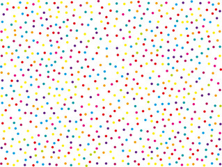 Colourful Random, chaotic polka dot, round glitter, confetti.. Bright background  for party invites, wedding, cards, phone Wallpapers. Vector illustration. Typographic design.