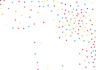 Colourful Random, chaotic polka dot, round glitter, confetti.. Bright background  for party invites, wedding, cards, phone Wallpapers. Vector illustration. Typographic design.