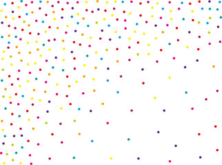 Colourful Random, chaotic polka dot, round glitter, confetti.. Bright background  for party invites, wedding, cards, phone Wallpapers. Vector illustration. Typographic design.