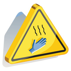 Hot surface warning sign safety caution hazard temperature risk burn injury prevention careful danger alert
