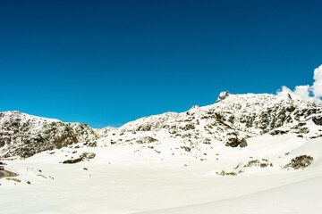 snow covered mountains