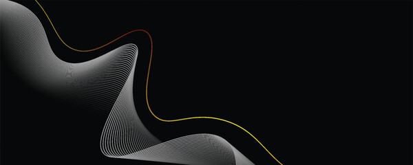 Abstract vector background with black wavy lines. © Eka