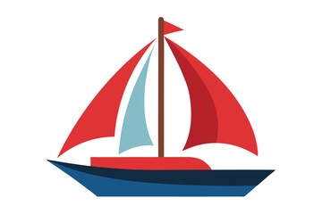 Vector sailboat illustration for marine, travel, and nautical-themed microstock design projects.