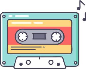 Retro Cassette Tape with a Note – Vintage Music, Nostalgia, and Analog Audio Illustration
