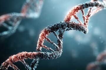 Dna structure helix genetic code biology science medical research genome molecular biotechnology 3d model